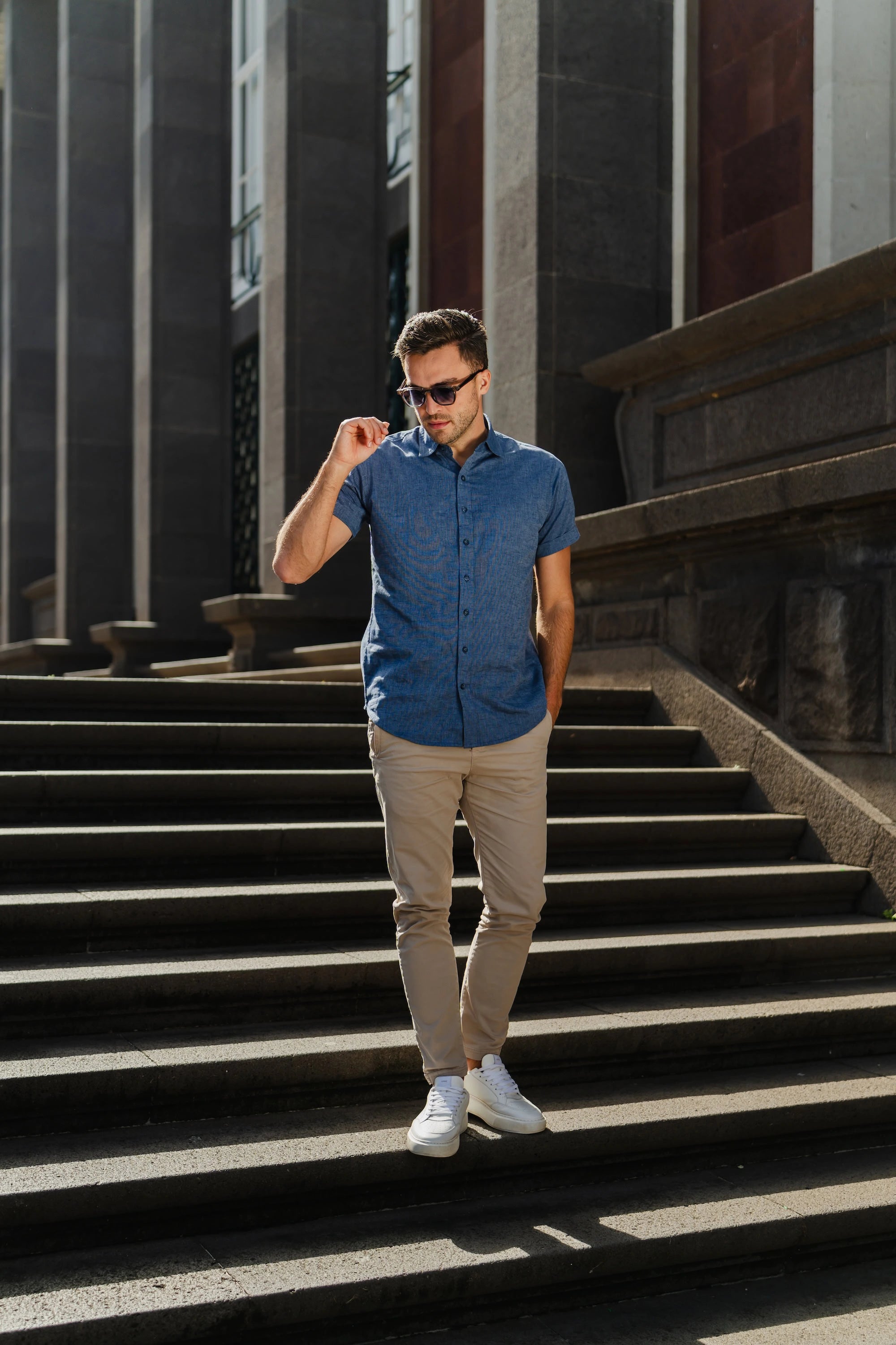Aura Linnen Shirt Navy