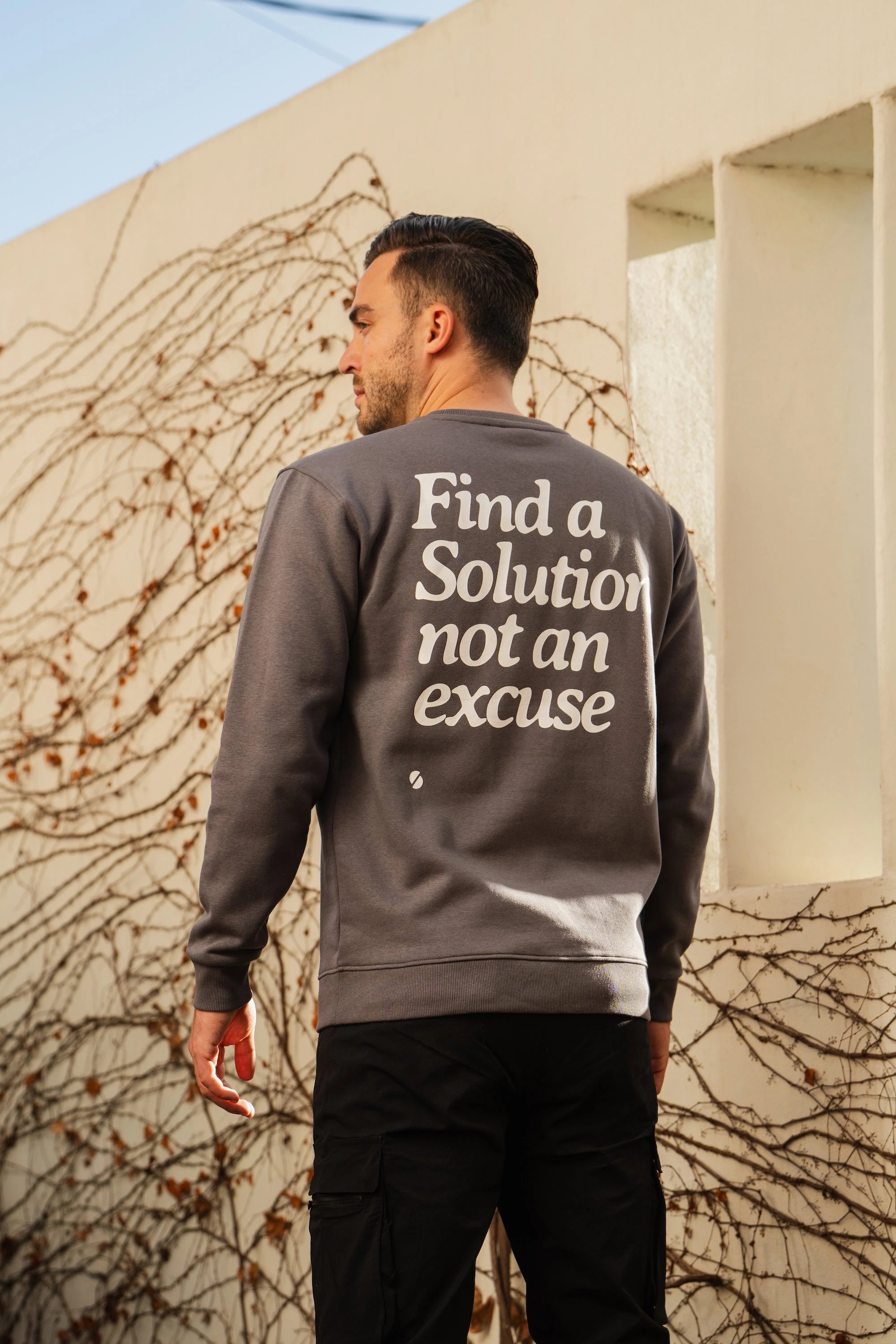 Statement Crewneck Sweater Iron Gate