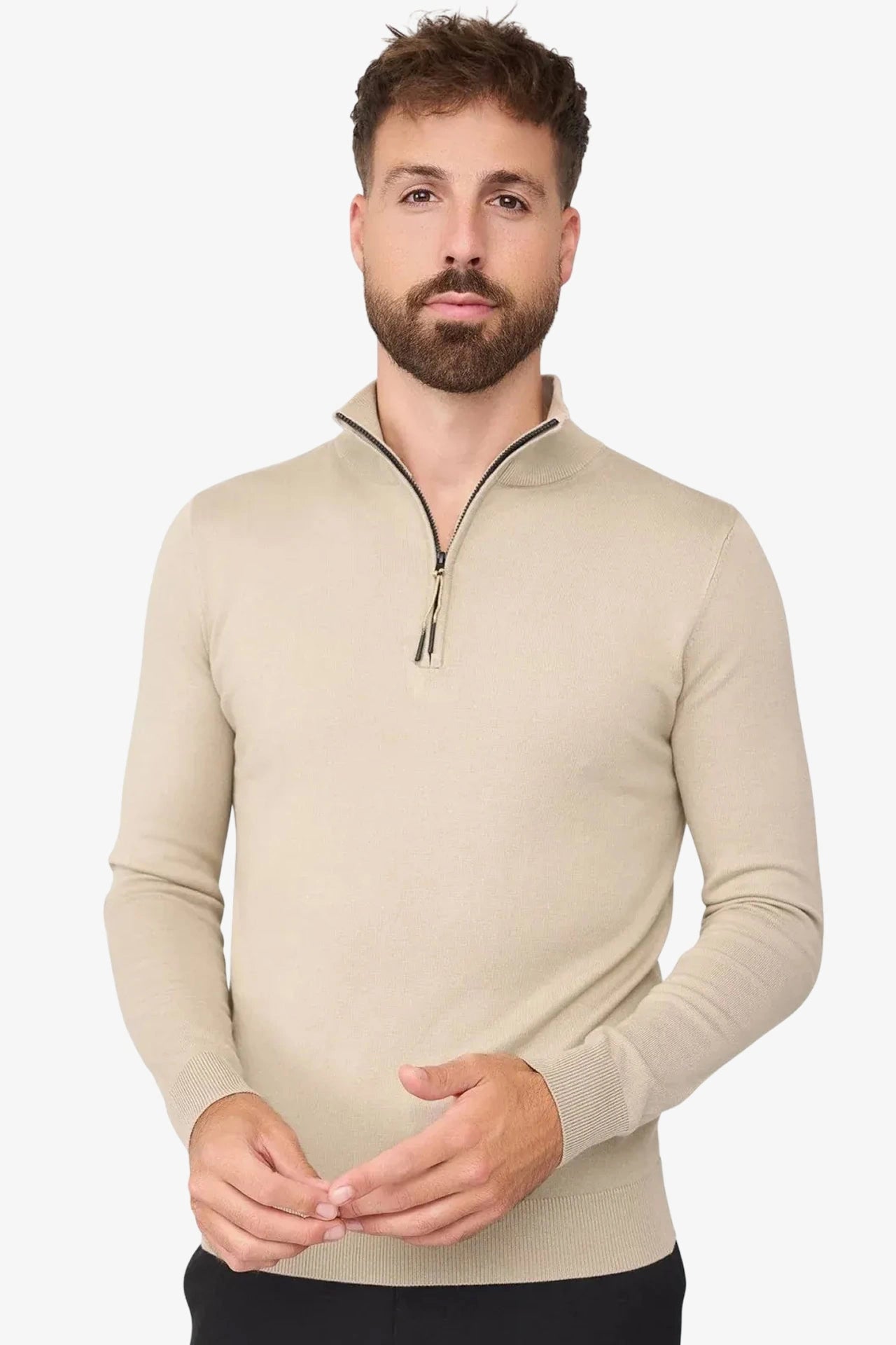 Zipper pullover Simon Beige