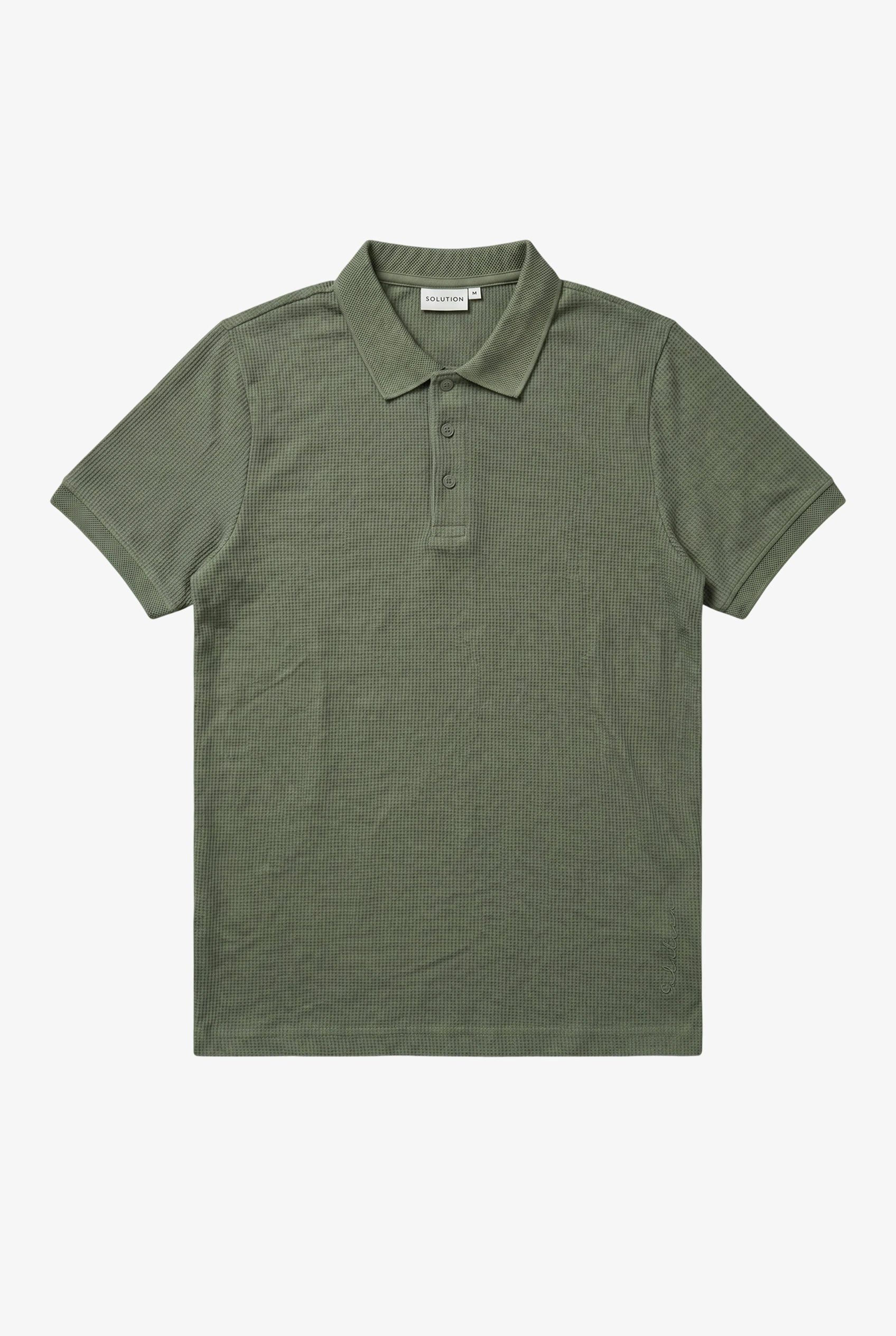 Helix Waffle Polo Agave Green