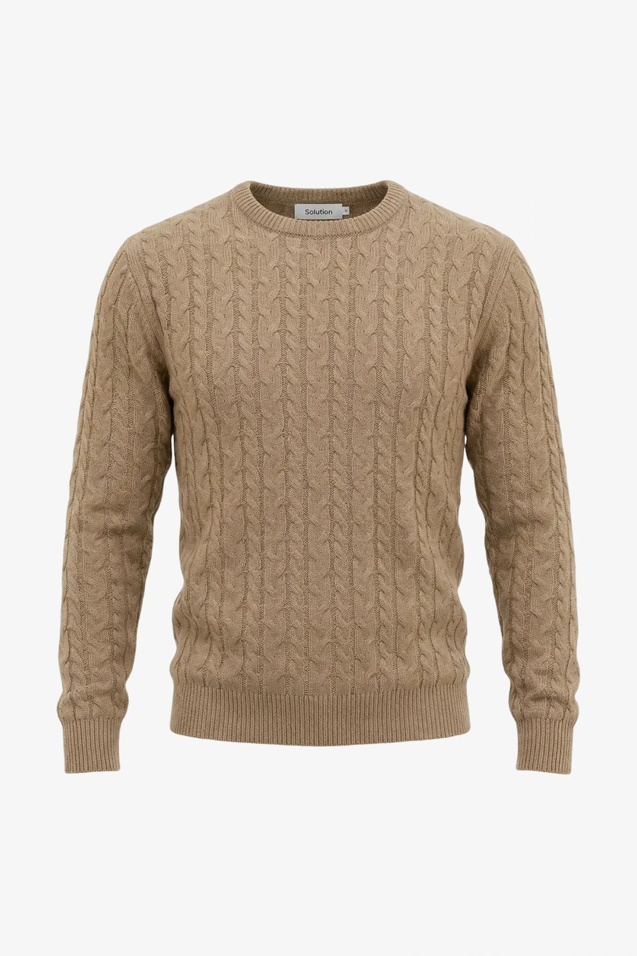 Loom Cable Pullover Beige