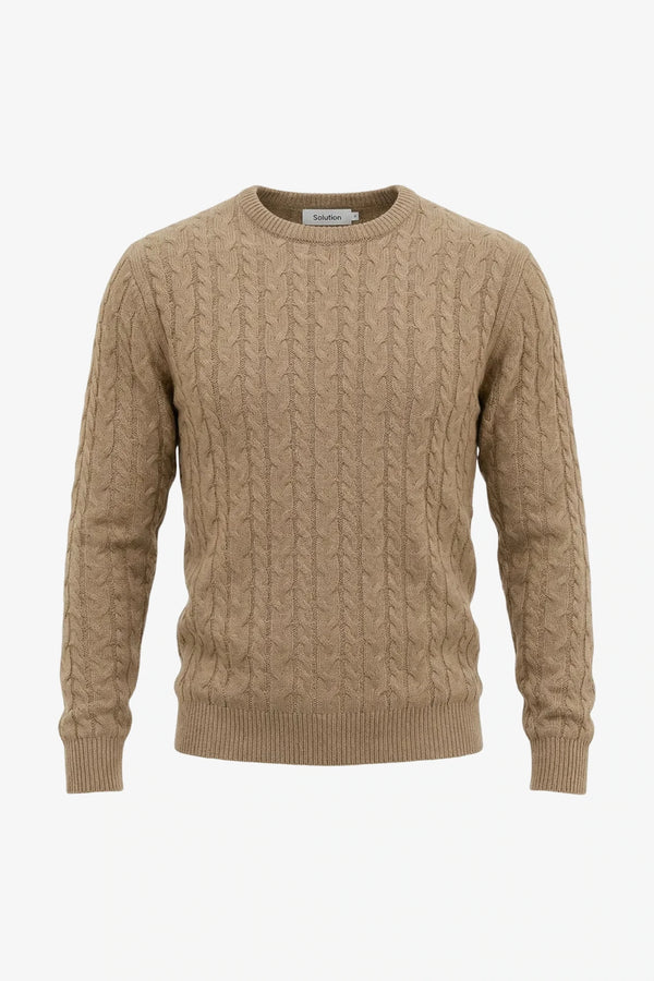Loom Cable Pullover Beige