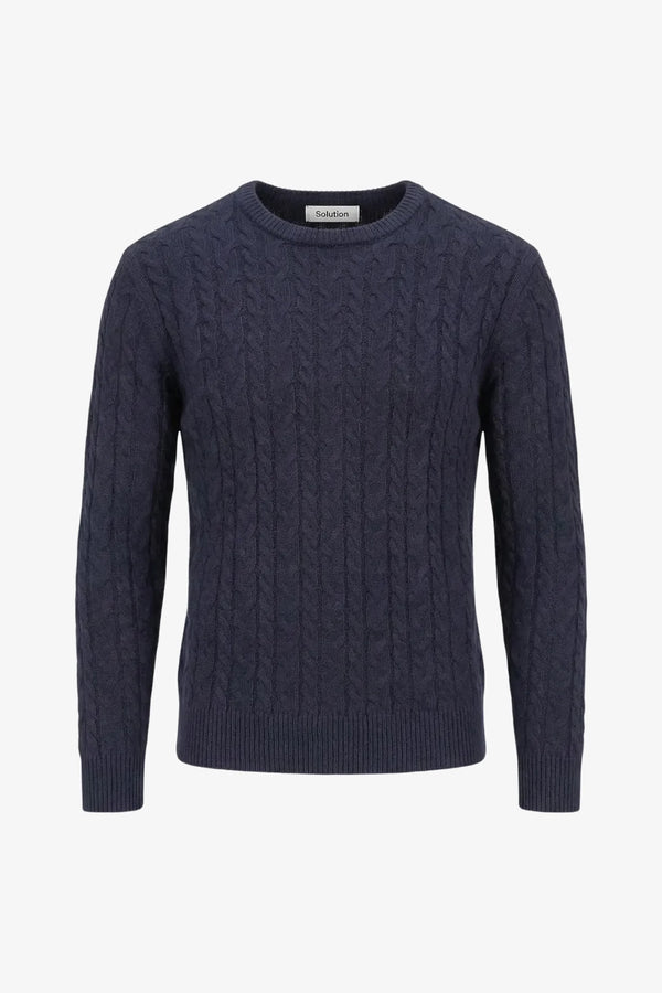 Loom Cable Pullover Navy