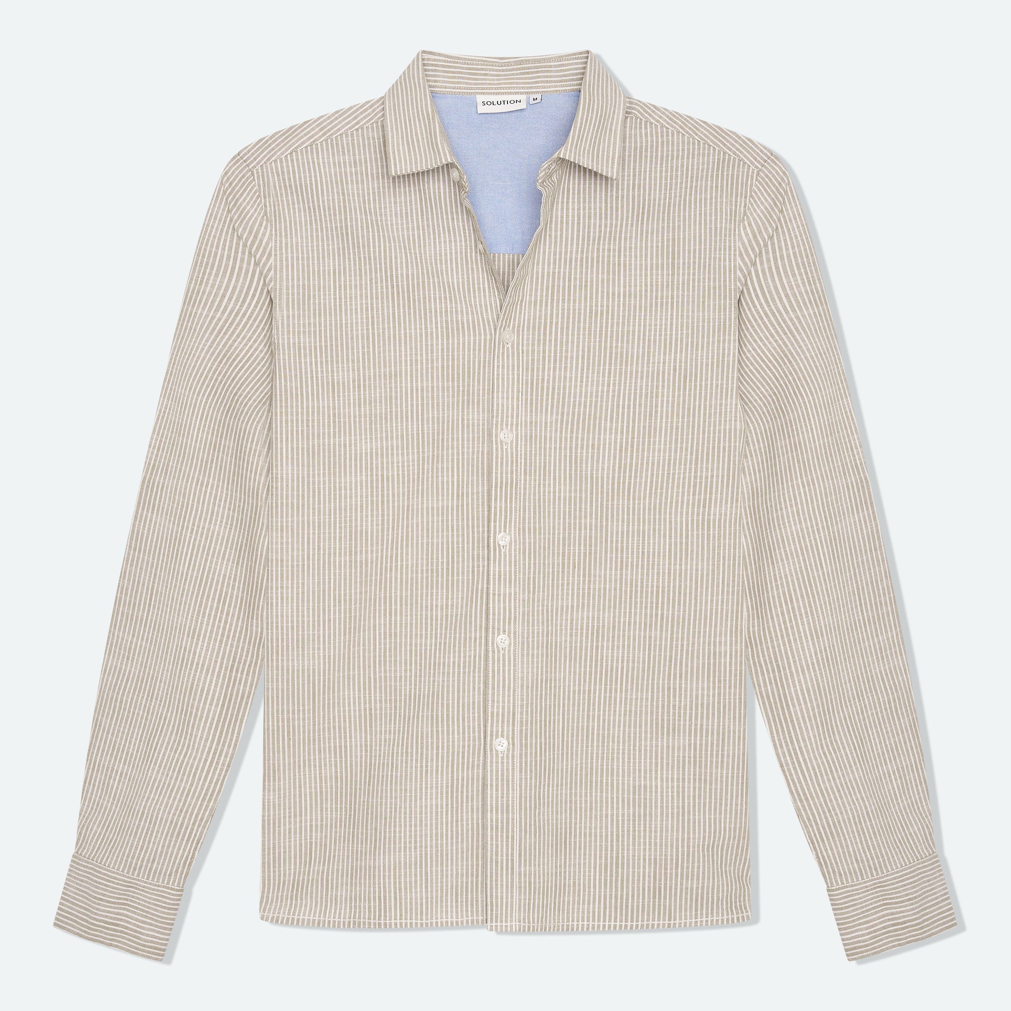 Stripe shirt Ezra Taupe/Ecru