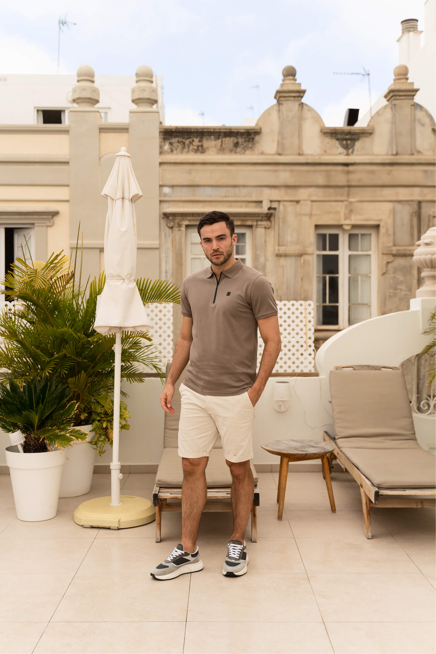 Shortsleeve Polo Olroy Taupe