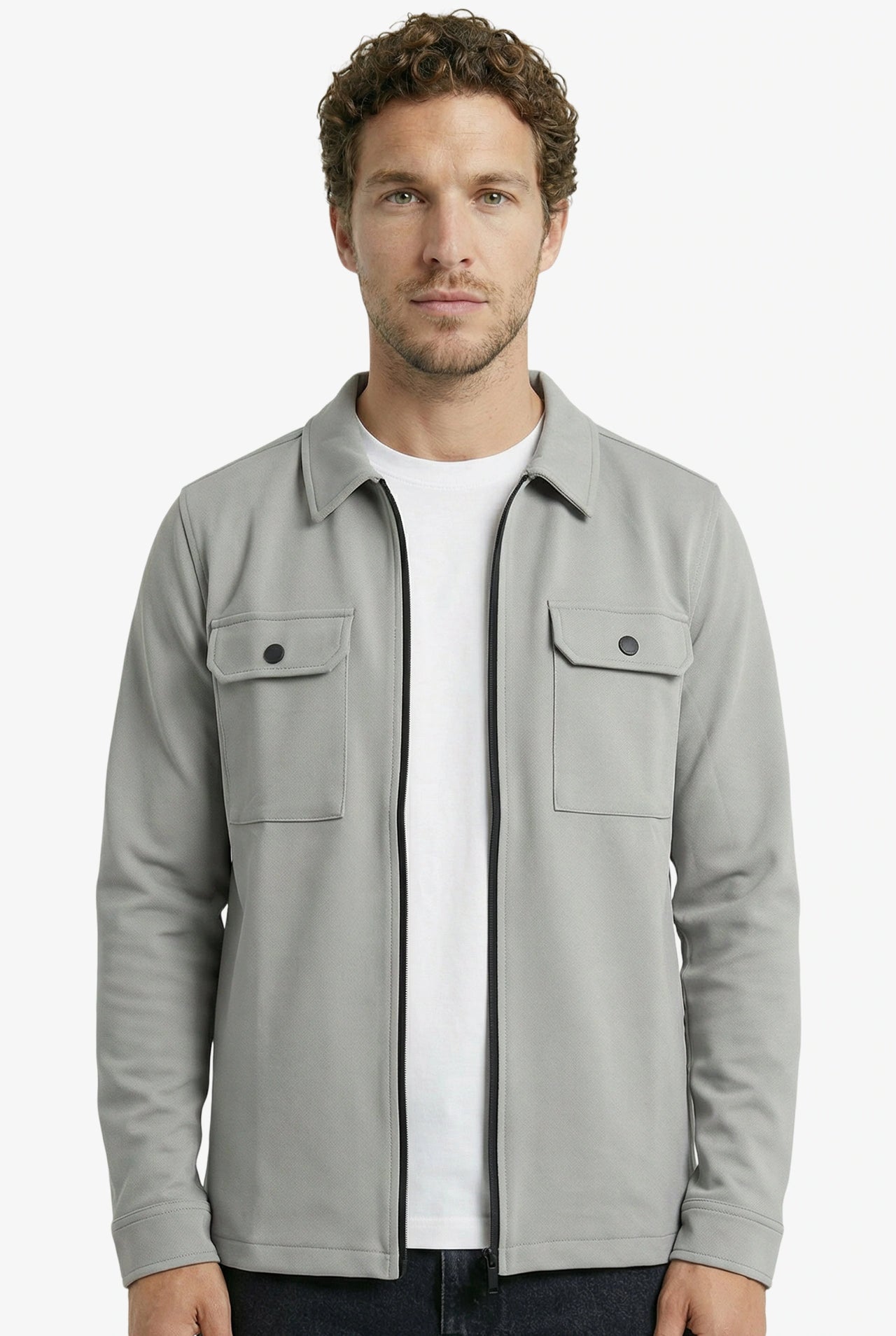 Shift Zipper Overshirt Grey