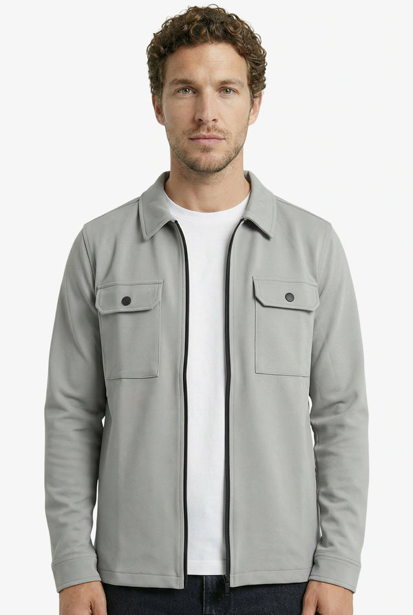 Shift Zipper Overshirt Grey