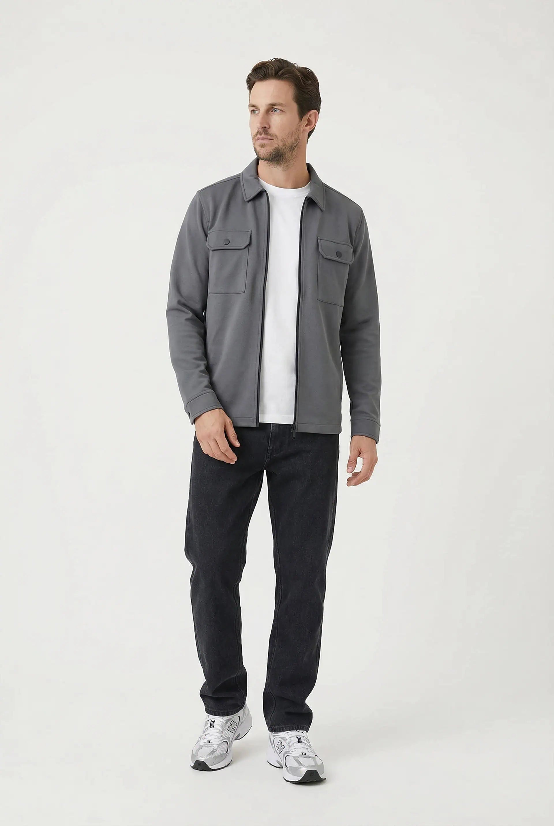 Shift Zipper Overshirt Antraciet