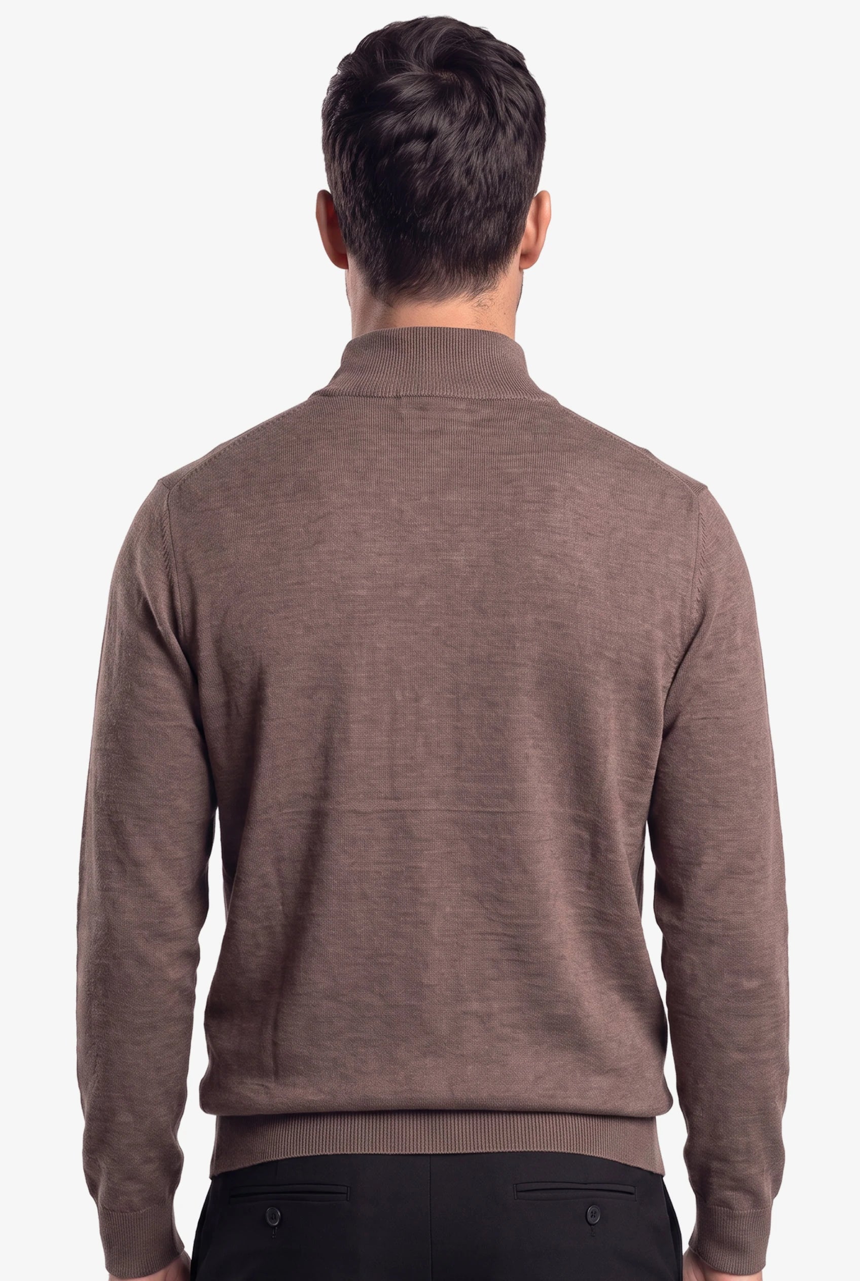 Zipper pullover Simon Dark Brown