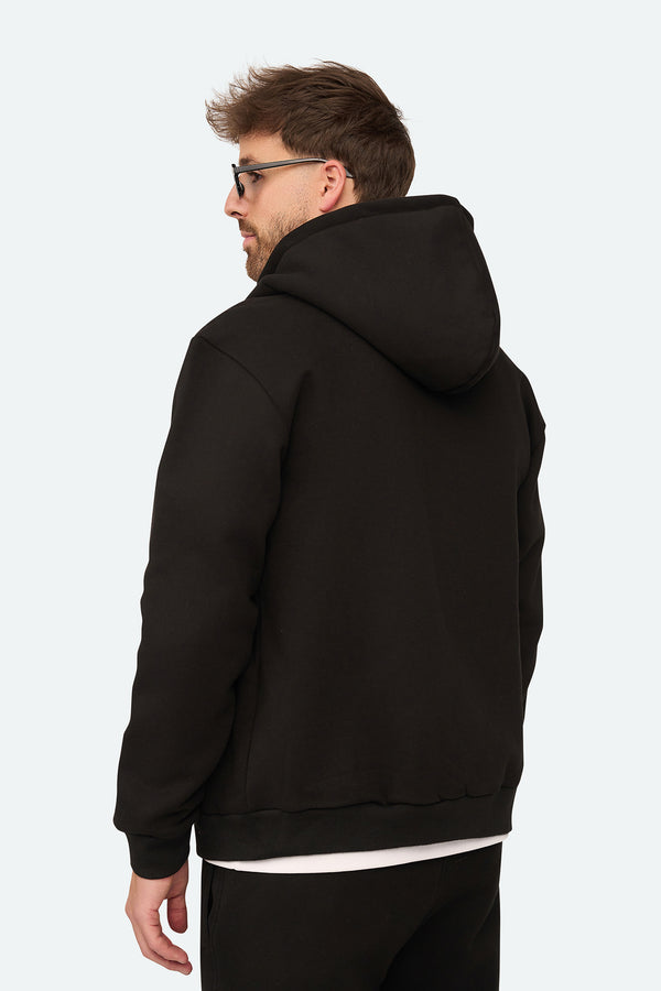 Essential Zipper Hoodie Black