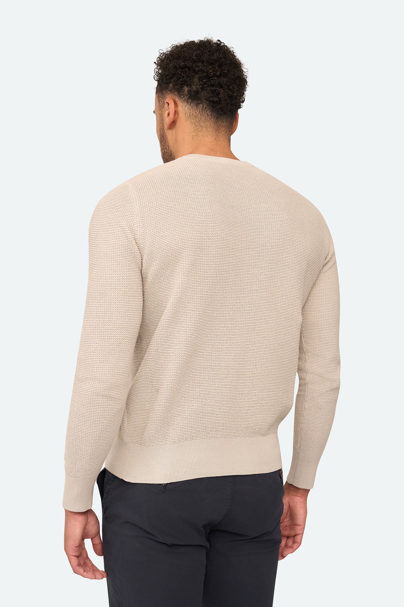 Skyline Waffle Pullover Beige