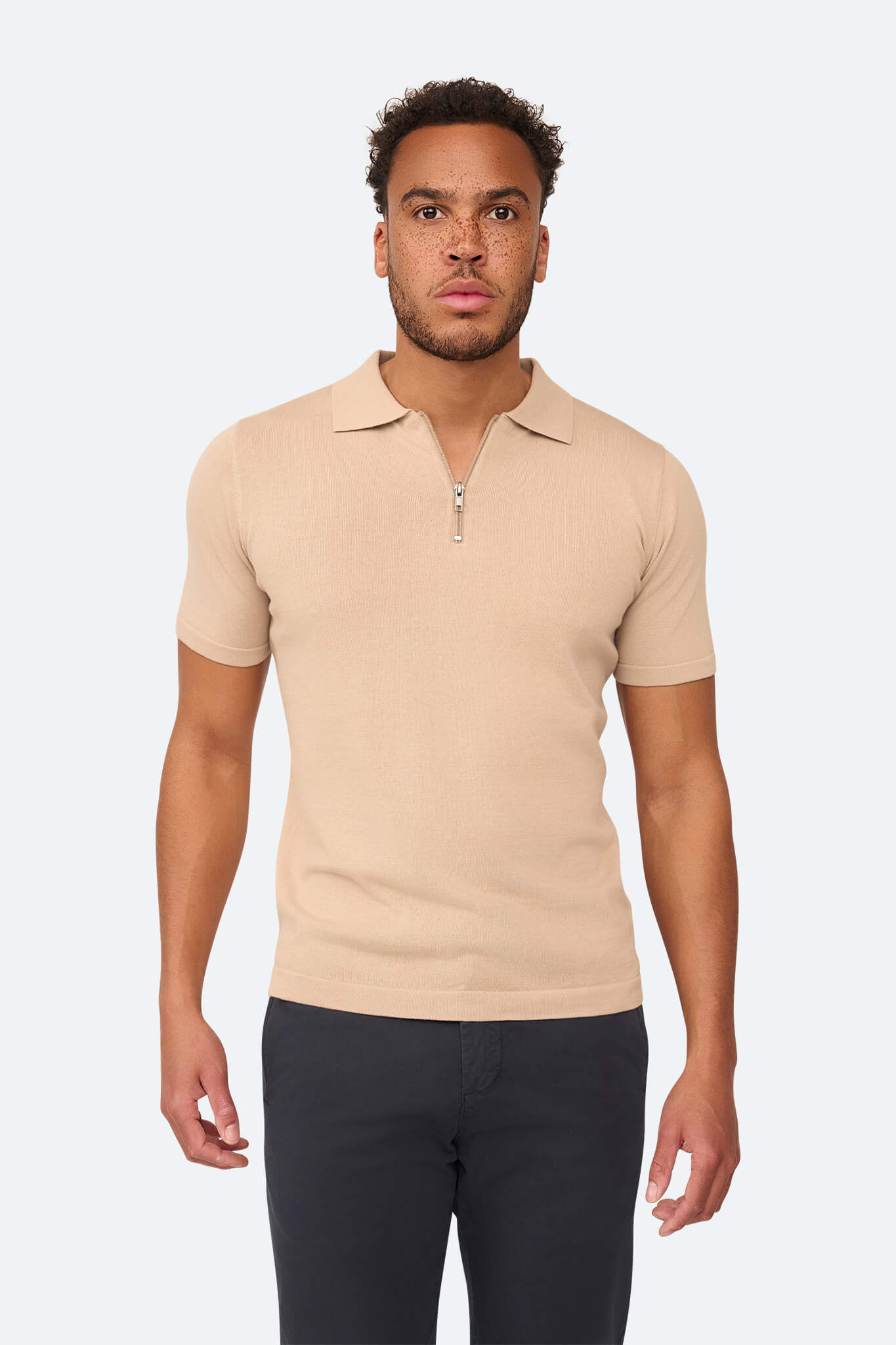 Polo Zipper Taupe