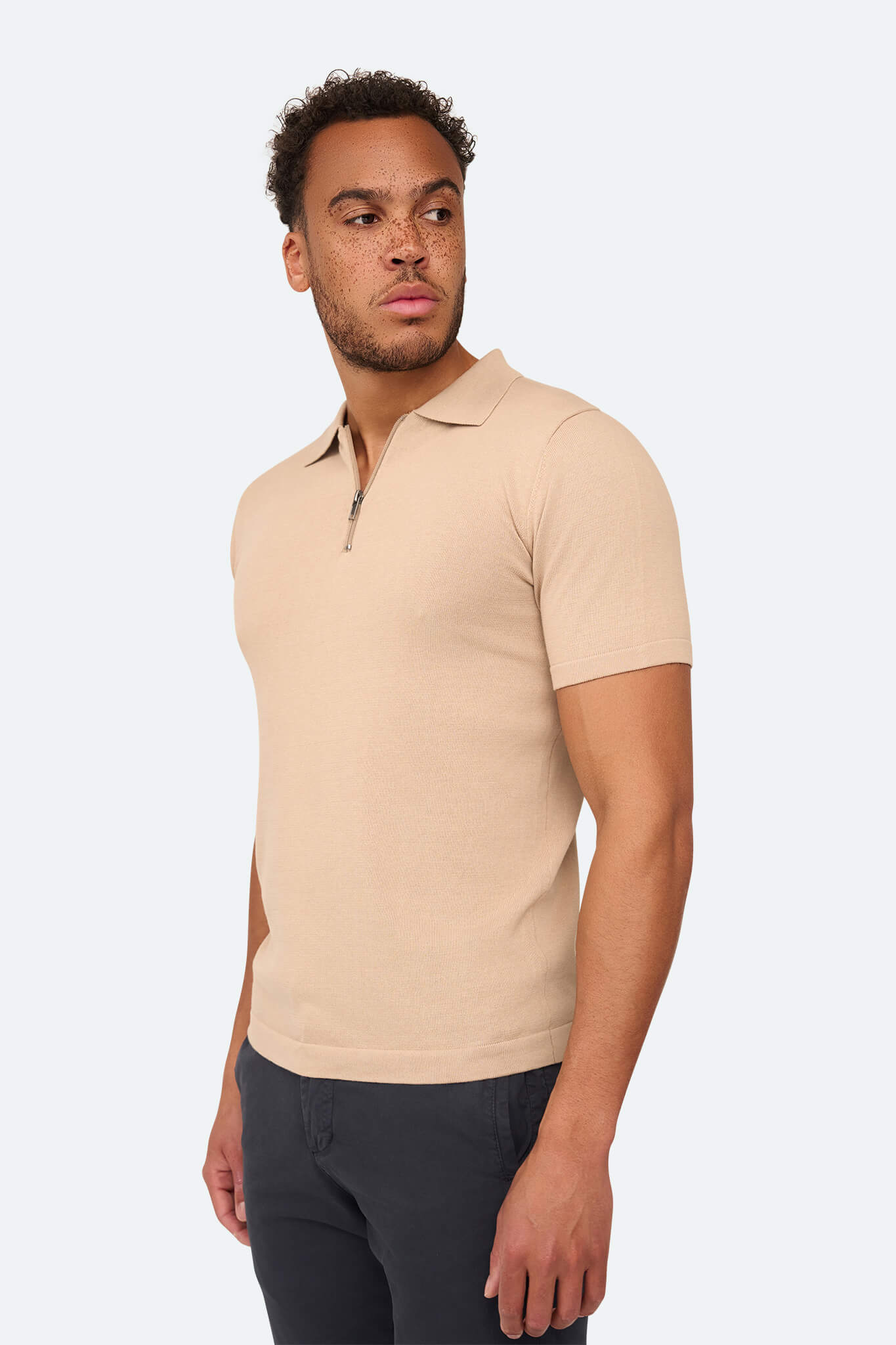 Polo Zipper Taupe