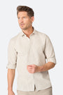 Stripe shirt Ezra Blue/Ecru