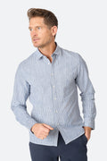 Stripe shirt Ezra Blue/Ecru