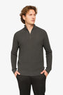 Peak Waffle Zipper Pullover Black
