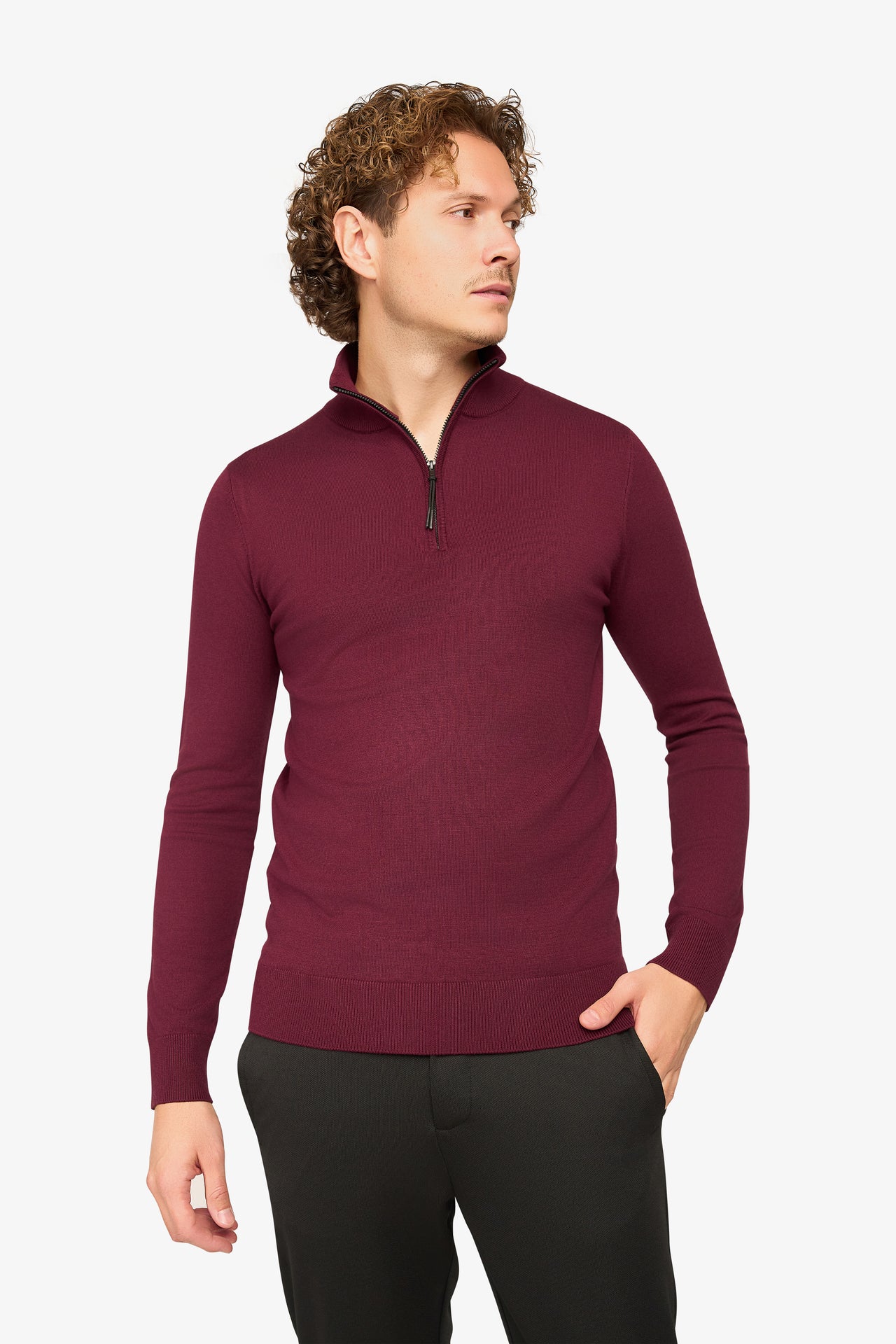 Zipper pullover Simon Bordeaux