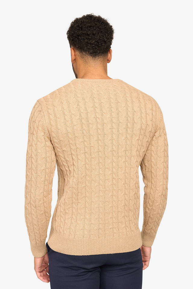 Loom Cable Pullover Beige