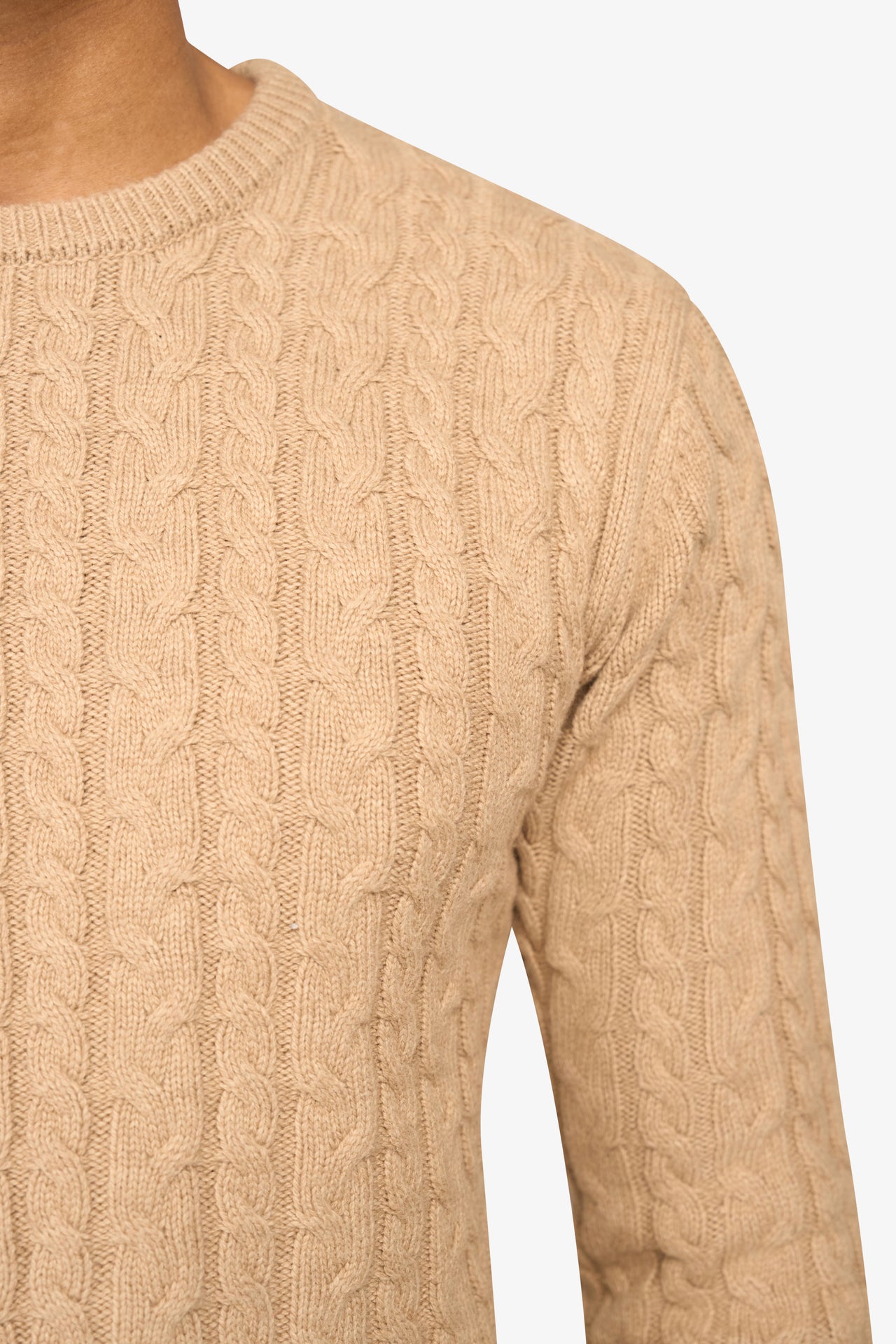 Loom Cable Pullover Beige