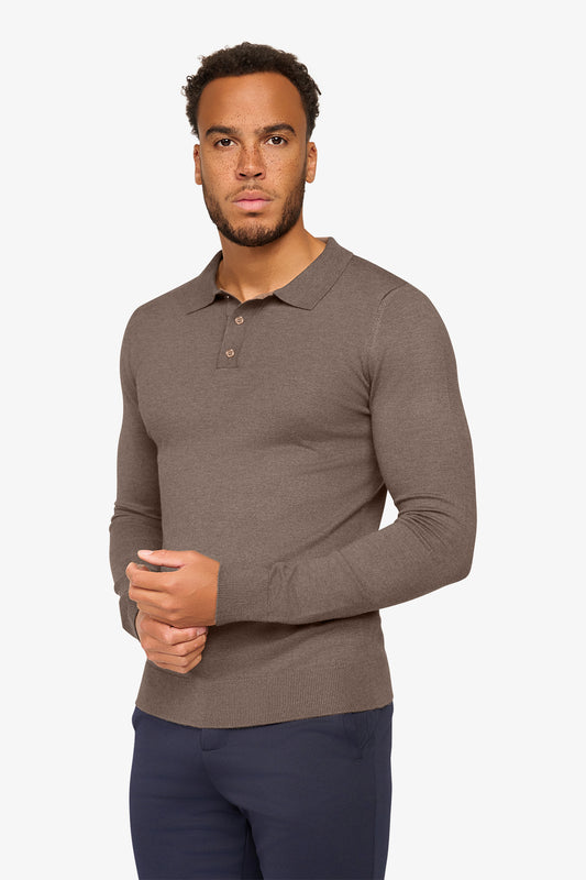 Long Sleeve Polo Ralf Mocca