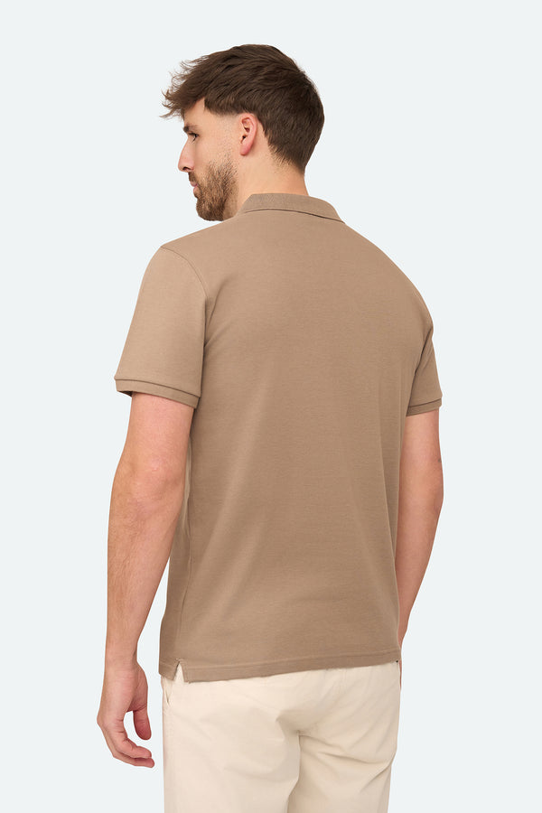 Shortsleeve Polo Olroy Taupe