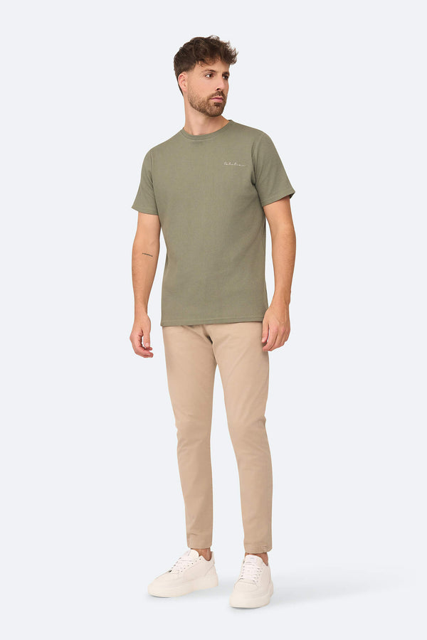 Grid Waffle T-Shirt Agave