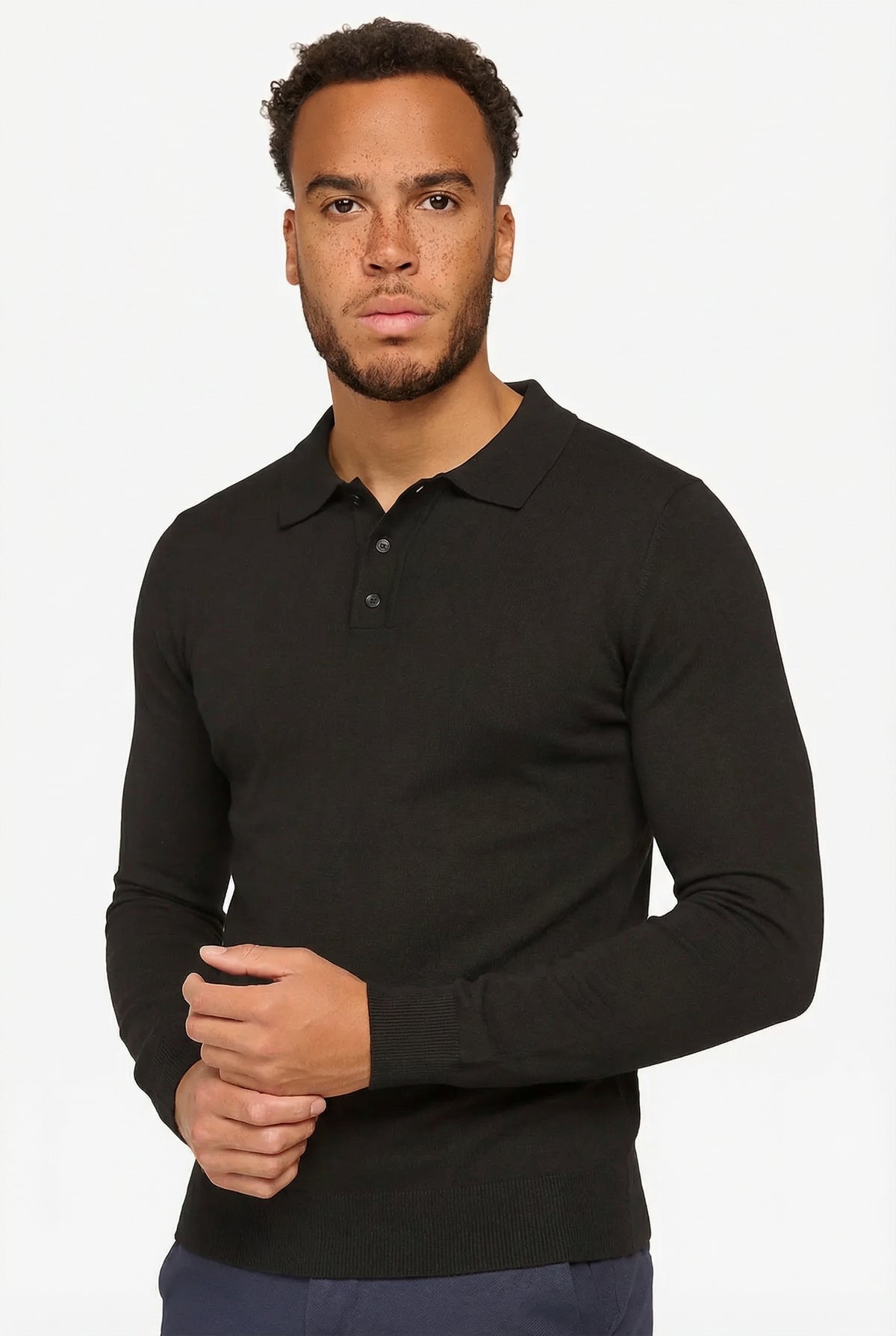 Long sleeve polo Ralf Black