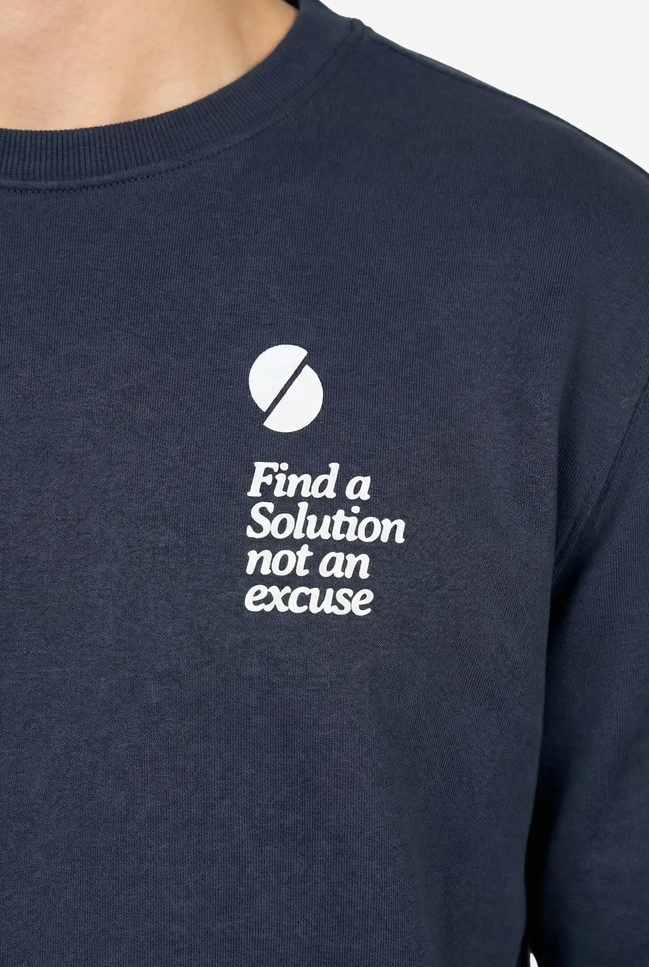 Statement Crewneck Sweater Navy